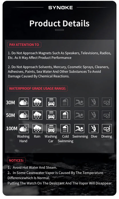 SYNOKE Military Digital Watches Men Sports Luminous Chronograph Waterproof Male Electronic Wrist Watches Relogio Masculino