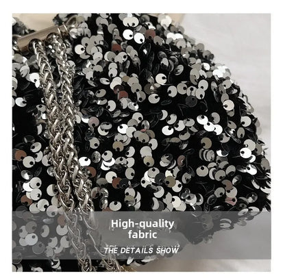 Crossbody Bags Sequin Women's New Korean Bucket Bag Bright Eyes Style Fashion Crossbody Dinner Single Shoulder Bags
