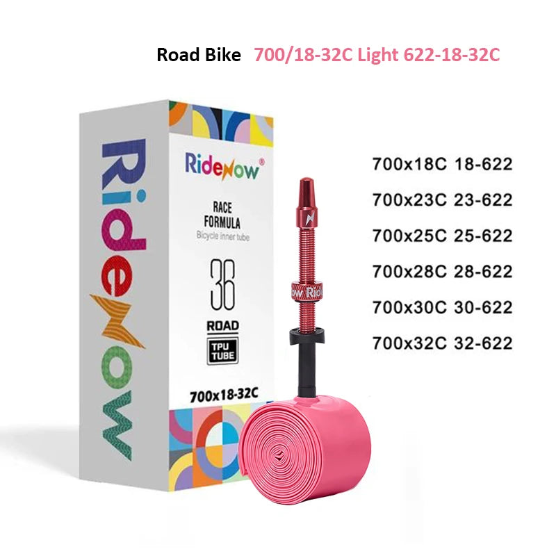 RideNow Metal Nozzle Tpu Inner Tube External Thread Tube 700x18-32c Road Bike 36g Inner Tire All Road Bike Tyre Accessories
