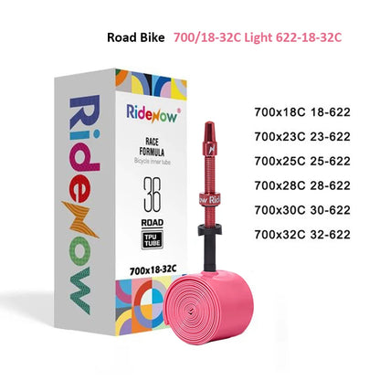 RideNow Metal Nozzle Tpu Inner Tube External Thread Tube 700x18-32c Road Bike 36g Inner Tire All Road Bike Tyre Accessories