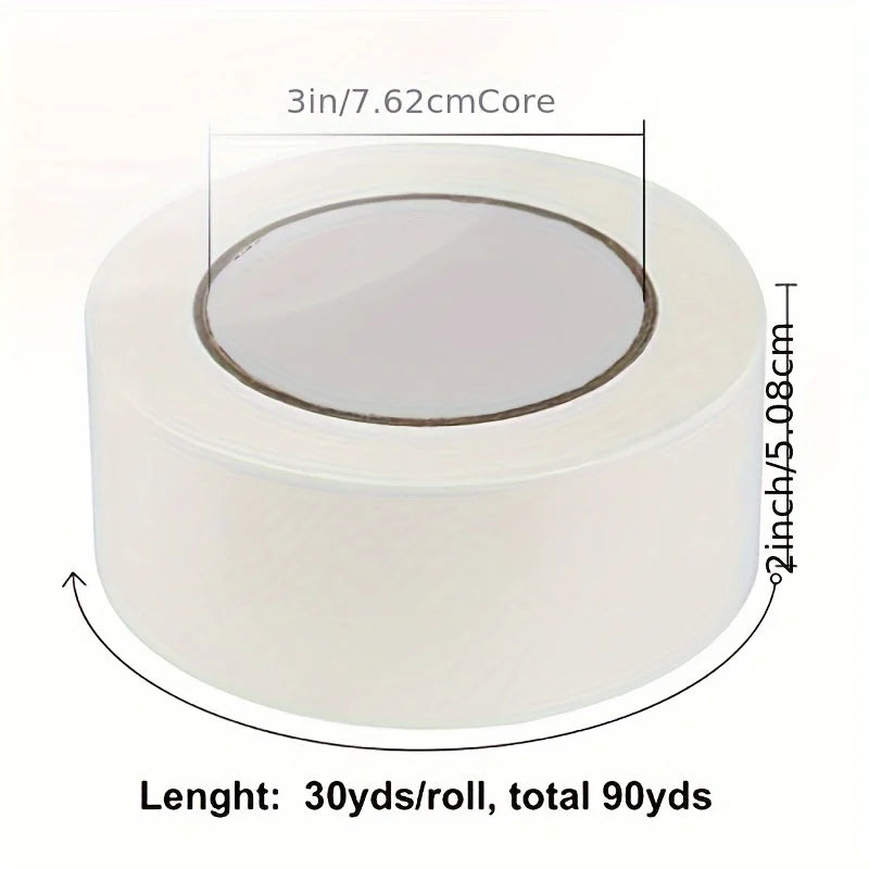 Heavy Duty White Duct Tape, 2 inches x 10 Yards, 8.27 mil Thickness, Strong, Flexible, No Residue, for Repairs, Industrial