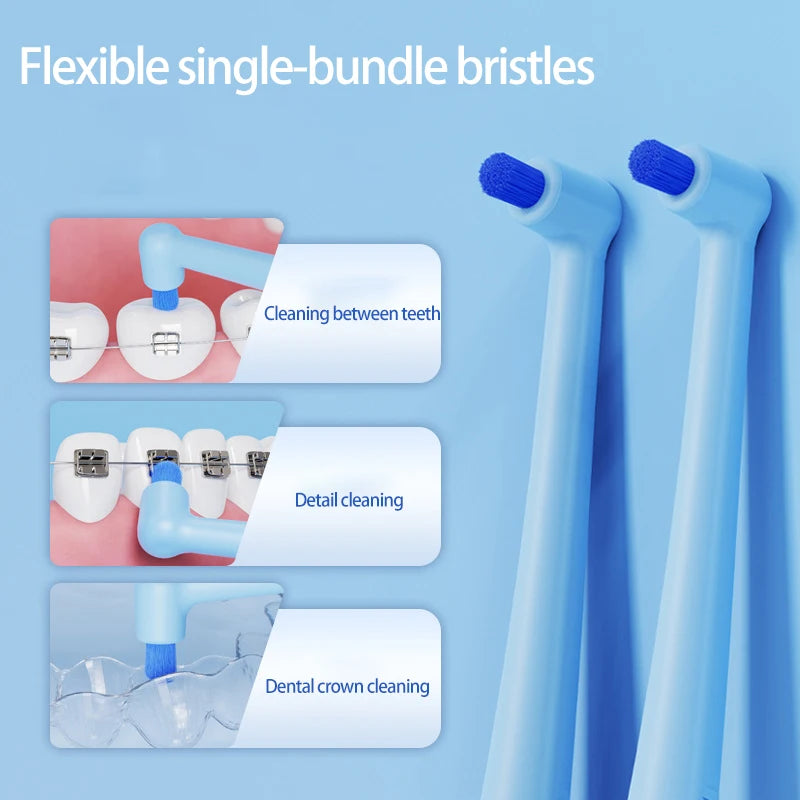 2-Pack Single Bundle Interdental Brushes with Soft Bristles and Colorful Small Brush Heads, Set of Brush Bundles