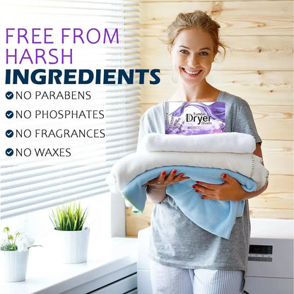 Dryer Sheets Bulk Natural Fabric Softener Plant Lavender Laundry Softener Naturally Pet Clothing Cleaning Aromatherapy Tablets