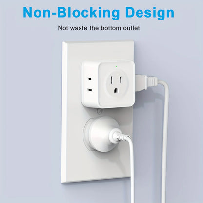 5 Way Multi Plug Outlet Extender, Wall Outlet Expander, Small Electrical Outlet Splitter for Travel, Home, Office, Dorm