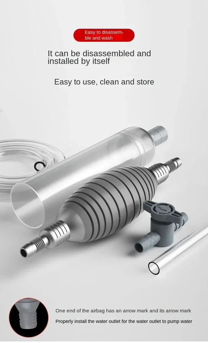 Siphon Pump with Filter Nozzle Fish Tank Water Changer Air Pump Cleaning Accessorie Handheld Aquarium Gravel Cleaner Vacuum Tool
