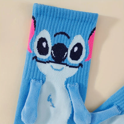 Disney Stitch hand in hand sock sock female Japanese cartoon cartoon tube stack sock cute children Christmas sock gift