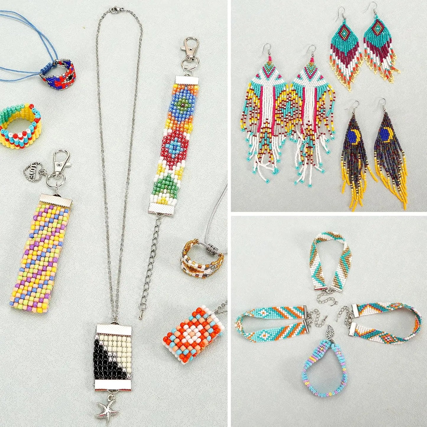DIY Bead Loom Kit for Jewelry Bracelets Earrings Necklaces Making Handmade Beading Loom Kits Weaving Knitting Machine Craft Tool
