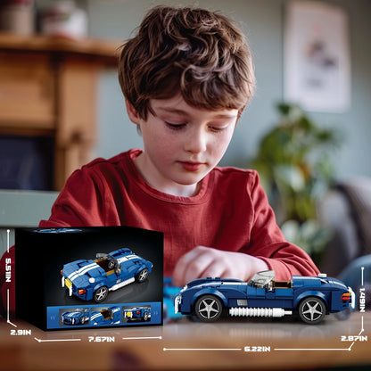 312PCS Blue Sport Car Building Block Set Creative City Vehicle Diy Car Model Bricks Desktop Display Puzzle Toys Holiday Gifts