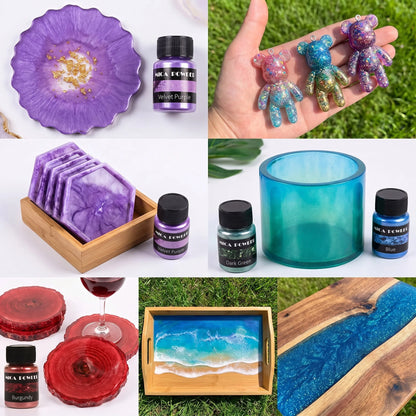 24Colors/Sets mica powder pigments, suitable for DIY resin, plaster, and candle molds; pearlescent resin pigments; jewelry-makin