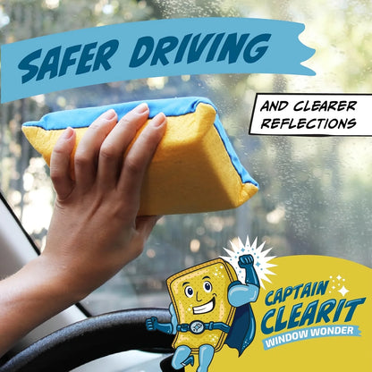 Large size super absorbent anti fog sponge, suitable for cars, mirrors, glass, etc. - easy to clean, universal cleaning tool