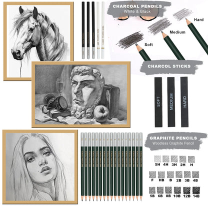 12/20/25/54/70 pcs Drawing Sketching Coloring Set Drawing Pencils & Sketching Kit Art Tool Kit Professional Art Supplies Set