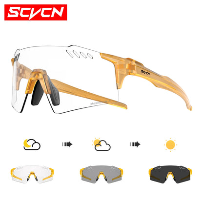 SCVCN Photochromic Cycling Sunglasses Men MTB Cycling Glasses Women Road Bike Glasses Outdoor Bicycle Sunglasses