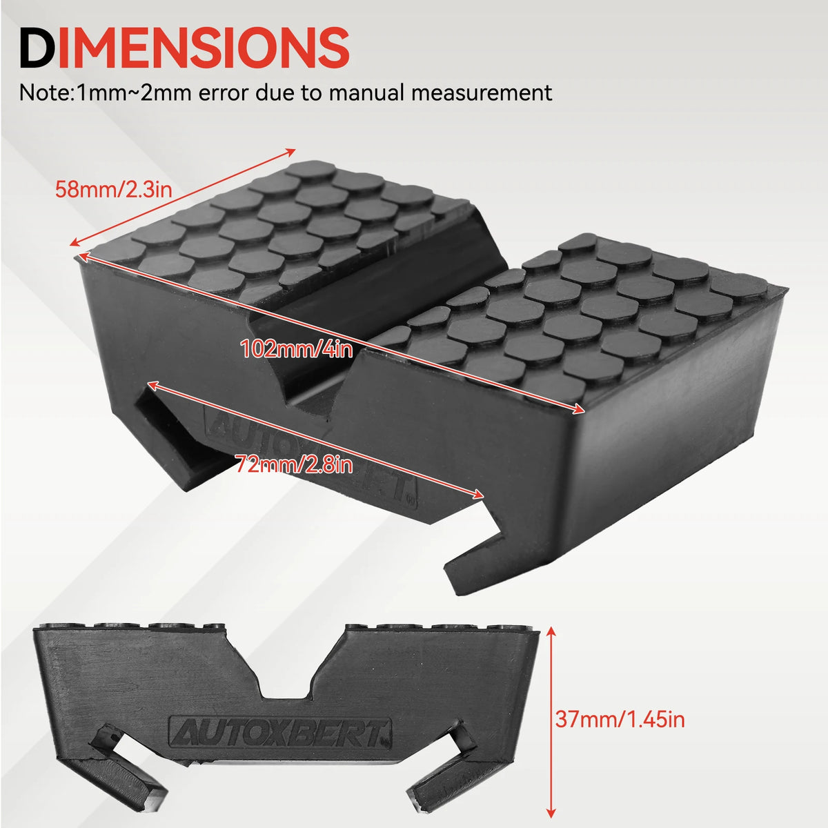 Car Slotted Lift Jack Stand Rubber Pad Saddle Adapter for All-in-One Frame Rail Pinch Lifting Repair Tools Safety Grip Pads