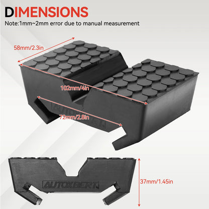 Car Slotted Lift Jack Stand Rubber Pad Saddle Adapter for All-in-One Frame Rail Pinch Lifting Repair Tools Safety Grip Pads