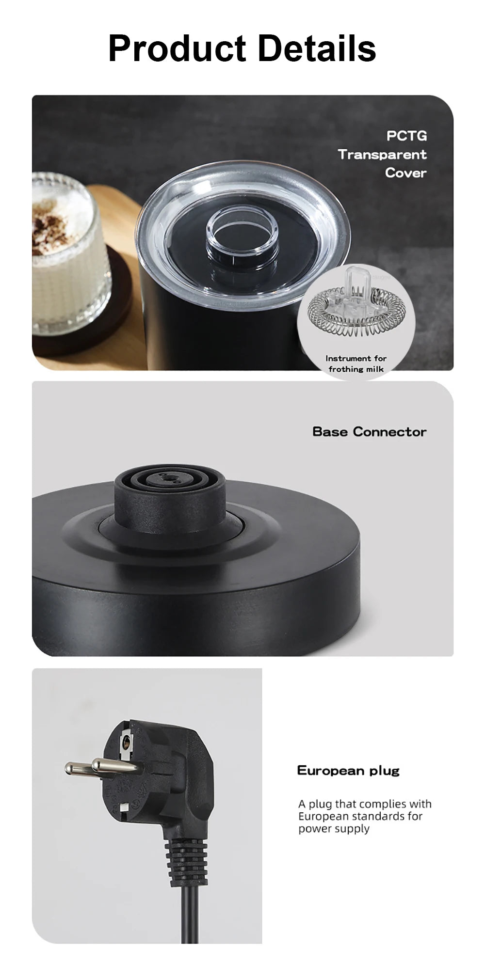 Electric Milk Frother Milk Foam Machine Automatic Milk Foamer for Cappuccino Coffee Latte 5in1 Electric Milk Frother Foam Maker