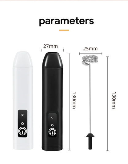 Wireless Milk Frother Electric Type-C Handheld Blender Stainless Steel Mini Coffee Maker Whisk Mixer For Coffee Cappuccino Cream