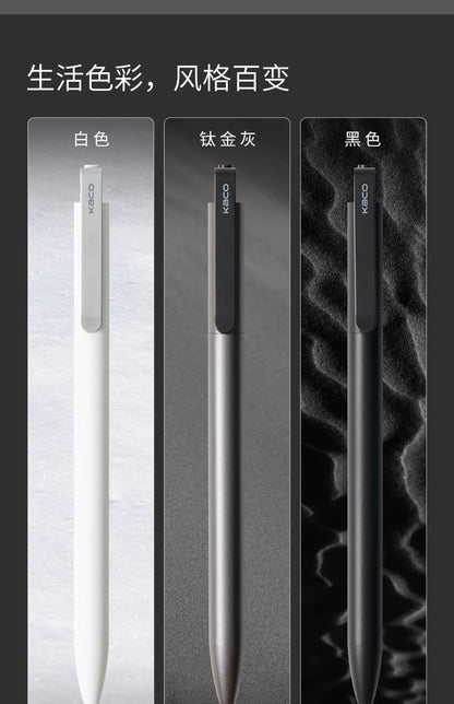 KACO Gel Pens Press Signature Pen Stationery Metal Pen Clip 0.5mm Black Ink Quicking Drying Large Capacity 800M Smooth Writing