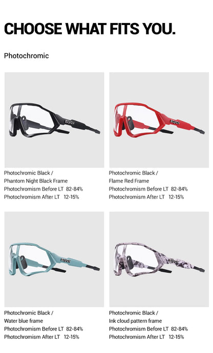 SCVCN Photochromic Cycling Sunglasses Outdoor Sports Running Drving Glasses Road MTB Bicycle Goggles  UV400 Safety Bike Eyewear