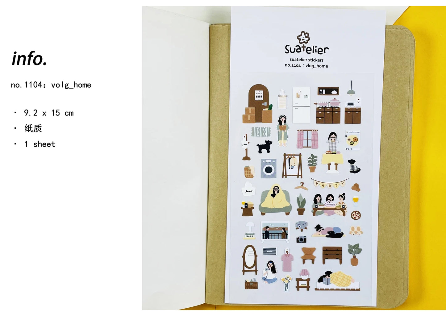 Korean Import Suatelier Travel Home Life Study Friend Stickers Scrapbooking Diy Journaling Diary Stationery Sticker School Gift