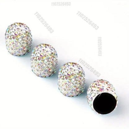 Diamond Crystal Motorcycle Car Tire Valve Caps 4/2pcs Shining Dust-proof Wheel Valve Cover Vehicle Bling Valve Cap Styling Toos