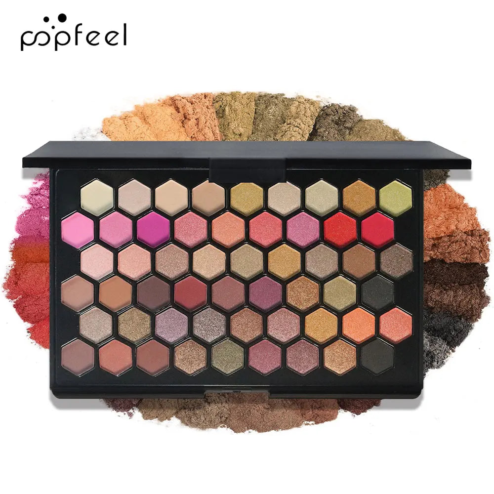 POPFEEL 54-Color Eyeshadow Palette - Versatile Earth Tones & Vibrant Rainbow Shades in One Compact - Create Endless Makeup Looks