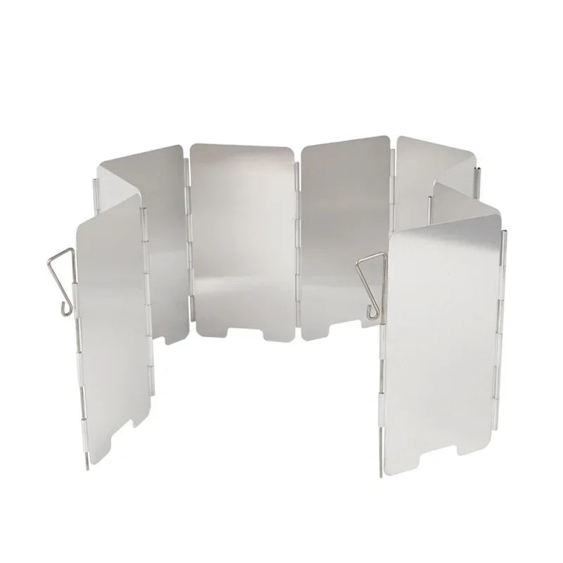 Outdoor Stove Wind Shield Camping Windscreen 9 Plates Foldable Gas Cookers Wind Deflectors Stove equipment Accessory tool