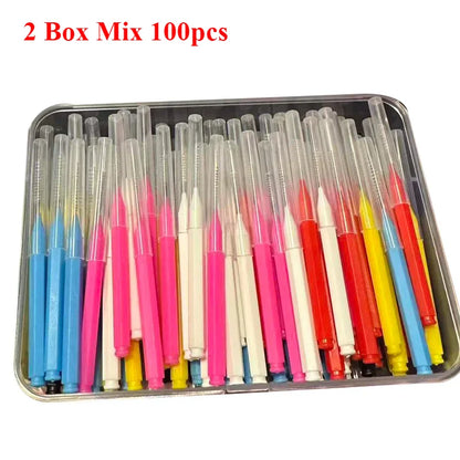 100/200 Pcs Box Interdental brush 0.6-1.5Mm Cleaning Between Teeth Oral Care Orthodontic I Shape Tooth Floss I-type push pull