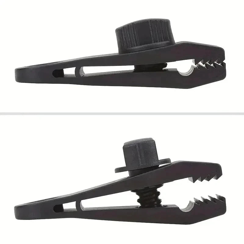 Tent Clips & Carabiner Set, Windproof Reinforced Clamps for Canopy Rainfly Fixing, Outdoor Use