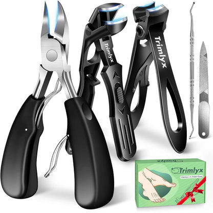 Heavy Duty Toenail Clippers Kit for Thick Toenails Seniors Toe Nail Clippers Upgrade Angled Head Ingrown Large Toe Nail Clippers