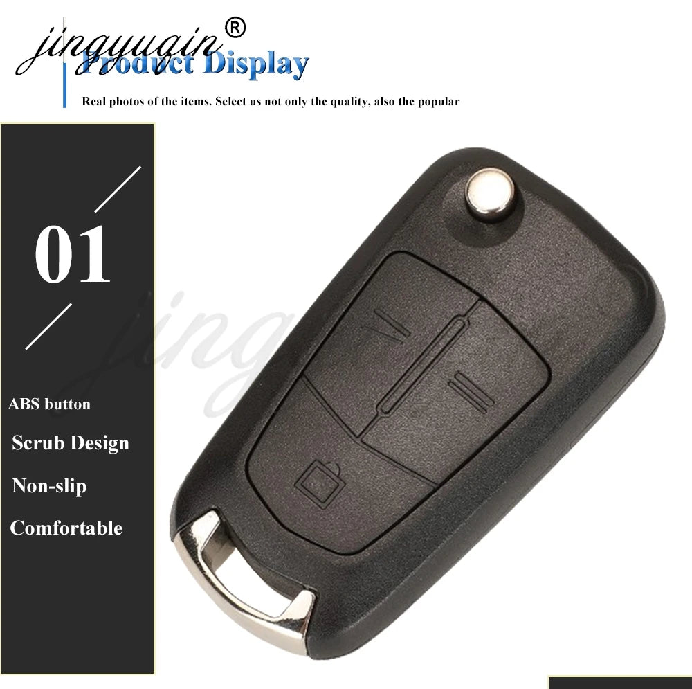 jingyuqin Flip Remote Car Key 433Mhz For Opel/Vauxhall Astra H 2004-2009 Zafira B 2005-2013 Vectra C 2002-2008 Corsa D 2007-2012