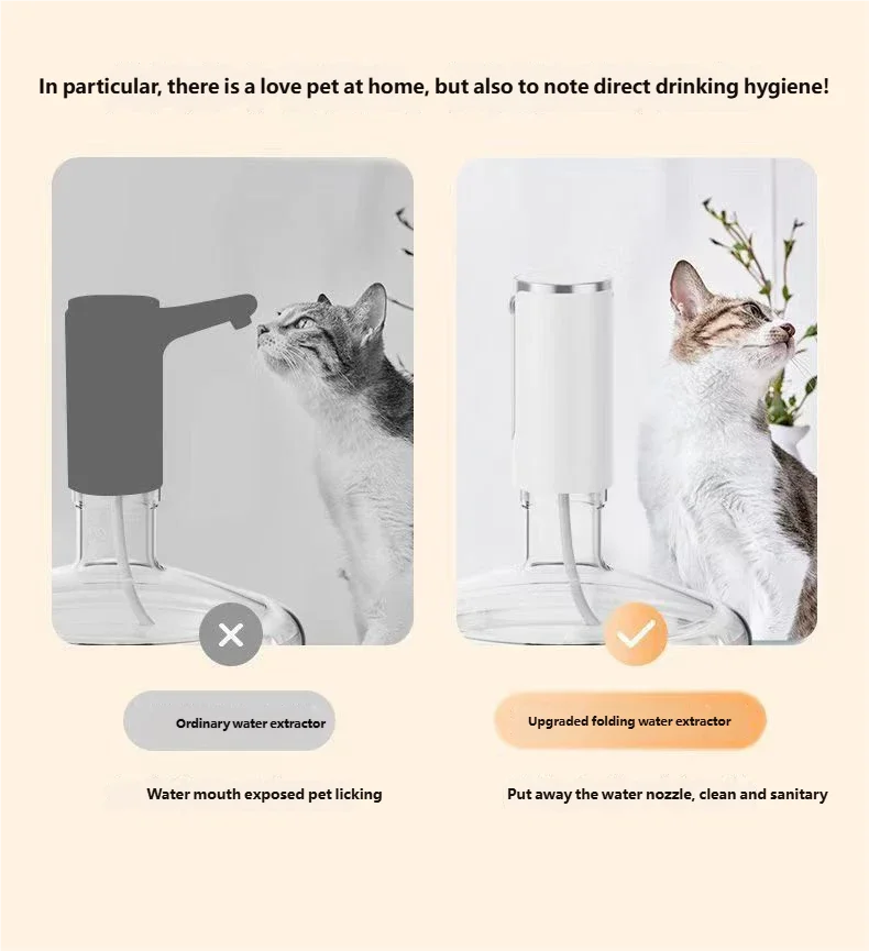 HOMEFISH Electric Water Bottle Pump 1200mAh Type C Rechargeable with LED Display Automatic Touch Button 3 Quantitative Settings