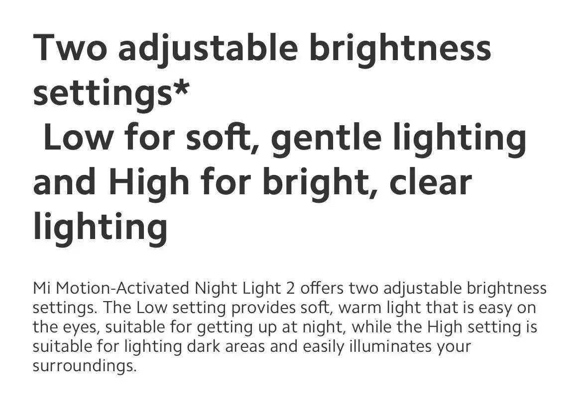 Original Mijia Night Light 2 Smart Motion Sensor, Dimmable Brightness Auto Light Sensing Bedside Lamp for Bedroom Kids Adults