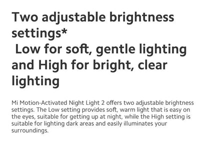 Original Mijia Night Light 2 Smart Motion Sensor, Dimmable Brightness Auto Light Sensing Bedside Lamp for Bedroom Kids Adults