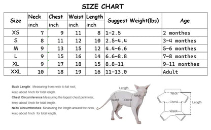 DUOMASUMI Summer Cat Vest for Hairless Breeds - Stretch Cotton & Ultra-Soft Cooling Top for Sphynx, Devon Rex& Abyssinian Cats