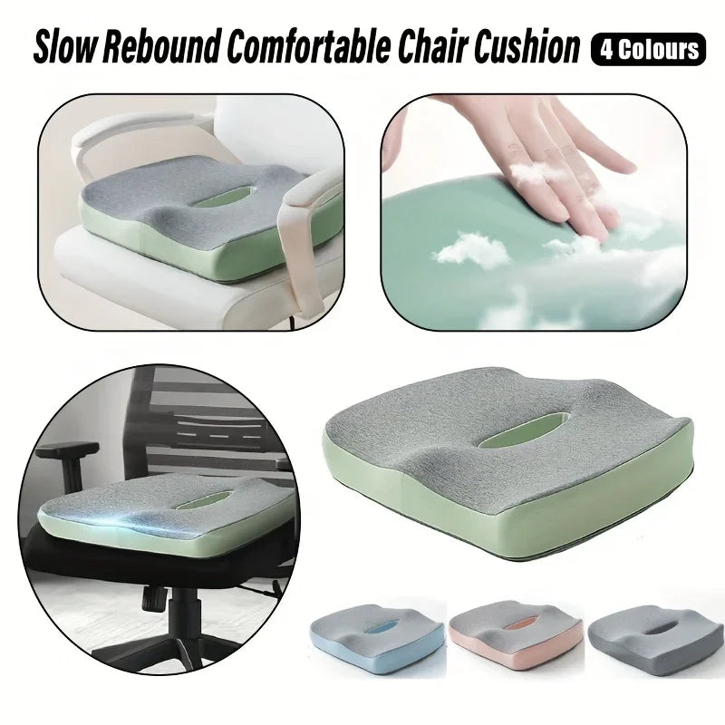 【Ergonomic Office Seat Cushion】3-Zone Memory Foam Lumbar Support Pillow Breathable Posture Corrector for Car Office Wheelchair