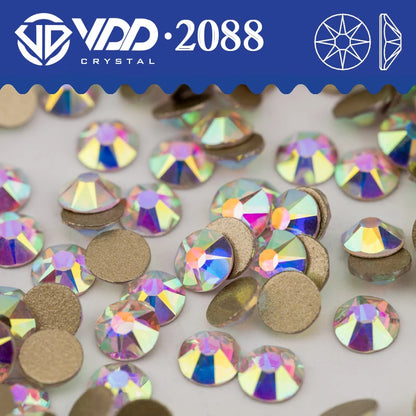 VDD SS16-SS30 High Quality AAAAA 2088 Rhinestones Crystal Flatback 8 Big 8 Small 16cut Stones For DIY Crafts Nail Art Decoration