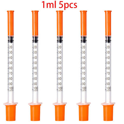30Pcs 0.5Ml/1Ml Disposable Plastic Veterinary Syringes with Needles, Suitable for Pets and Farm Animals, Manual Push-Type Syringes with Needles, Farm Animal Syringes, Suitable for Cats, Dogs, Pigs