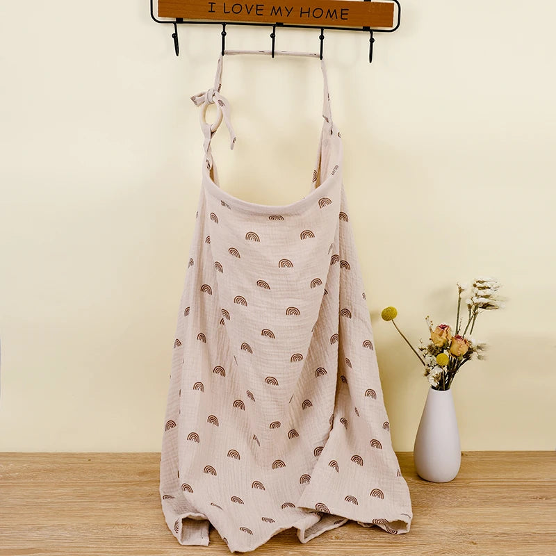 100% Cotton Mother Outing Breastfeeding Cover Muslin Baby Feeding Nursing Shawl Adjustable Privacy Apron Stroller Blanket