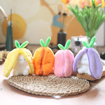 Kawaii Fruit Bunny Plush Toy Cute Carrot Strawberry Turn Into Rabbit Plush Toy Kids Birthday Christmas Gift peluches pequenos