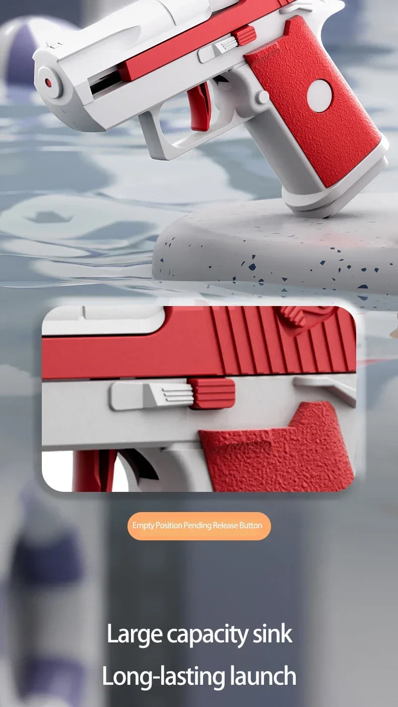 Mini Water Pistol Mechanical Continuous Firing Water Gun Summer Pool Shooting Watergun Manual Water Gun Outdoor Game Toys Gifts