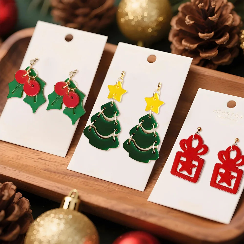 Christmas Silicone Resin Earring Molds with Holes Jewelry Pendant Mold Halloween DIY Ornaments Bracelet Gifts Macking Mould Kit