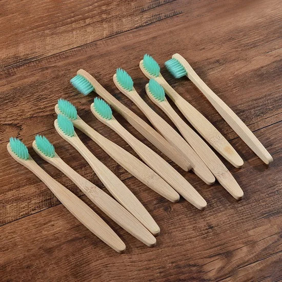 Kids 10pcs Soft Toothbrush Bristles Bamboo Toothbrush Eco Friendly Childrens Toothbrushes Biodegradable Oral Care Tooth Brush