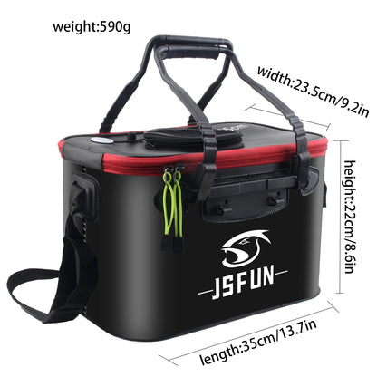 Fishing Bucket Folding Thickening Living Fish Bucket Without Oxygen Pump Portable EVA Water Tank Outdoor Fishing Live Fish Box