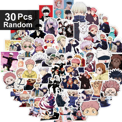 30/60/180pcs Cartoon Jujutsu Kaisen Stickers Cute Decals Toy Stationery Guitar Phone Bicycle Laptop Luggage Car Graffiti Kids