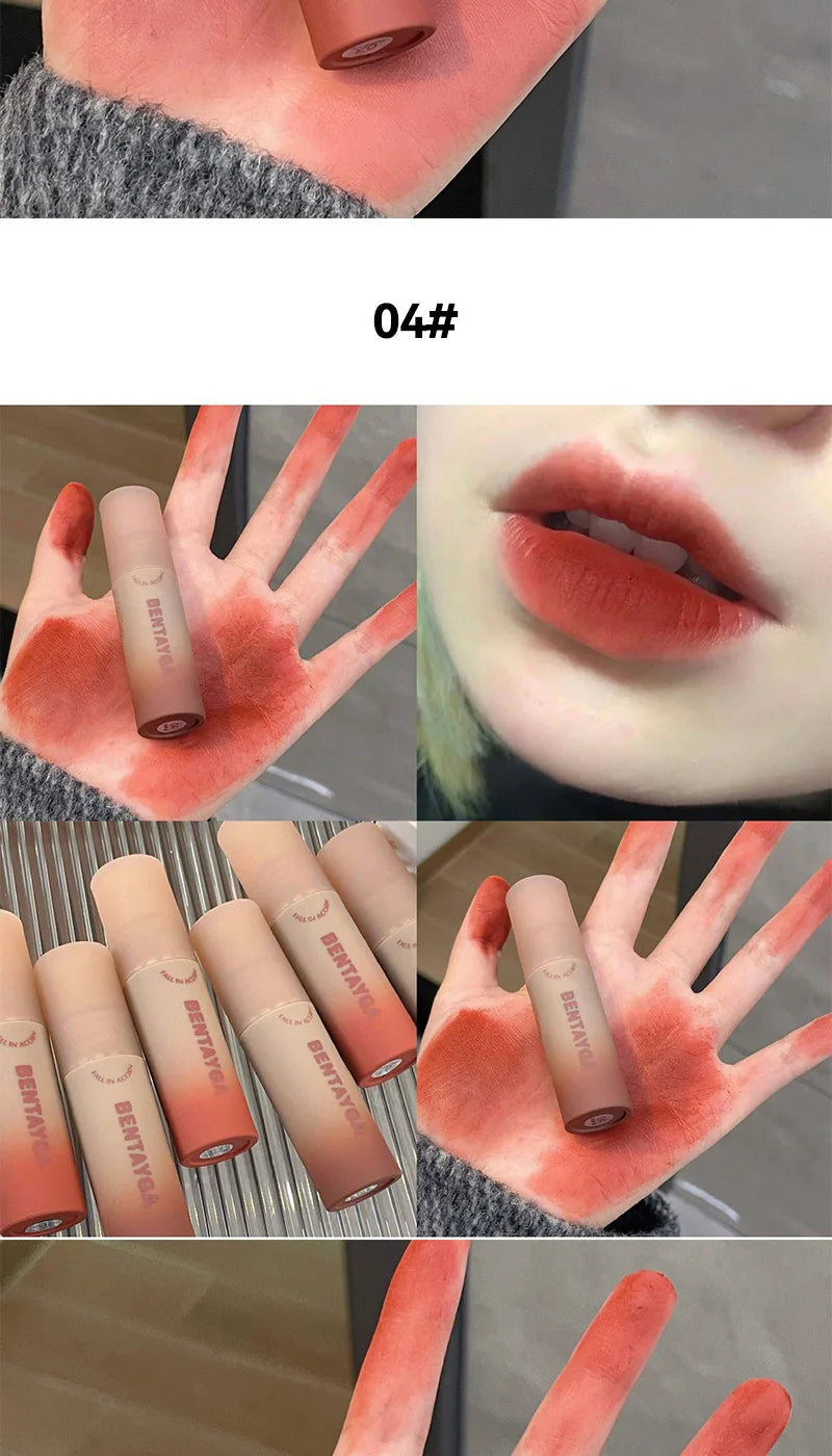 BENTAYGA Autumn Velvet Lip Mud — Matte Finish, Skin-Tone Enhancing Lip Tint, Versatile Nude Makeup, Budget-Friendly for Students