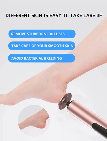 Foot Care File Electric Foot Callus Remover Leg Heels Remove Dead Skin Pedicure Tool Set and Replacement Sandpaper