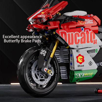 Technical V4 Motorcycle Building Blocks Set Famous Super Motorbike Model Kit Racing Bricks Teens Assembled Toys Gifts For Boys