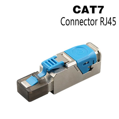RJ45 Cat8 Cat7 Cat6A Connectors Metal Tool Free Easy Termination Plug 2000MHz 40G LAN Cable 22AWG - 24AWG Reusable Ethernet Plug