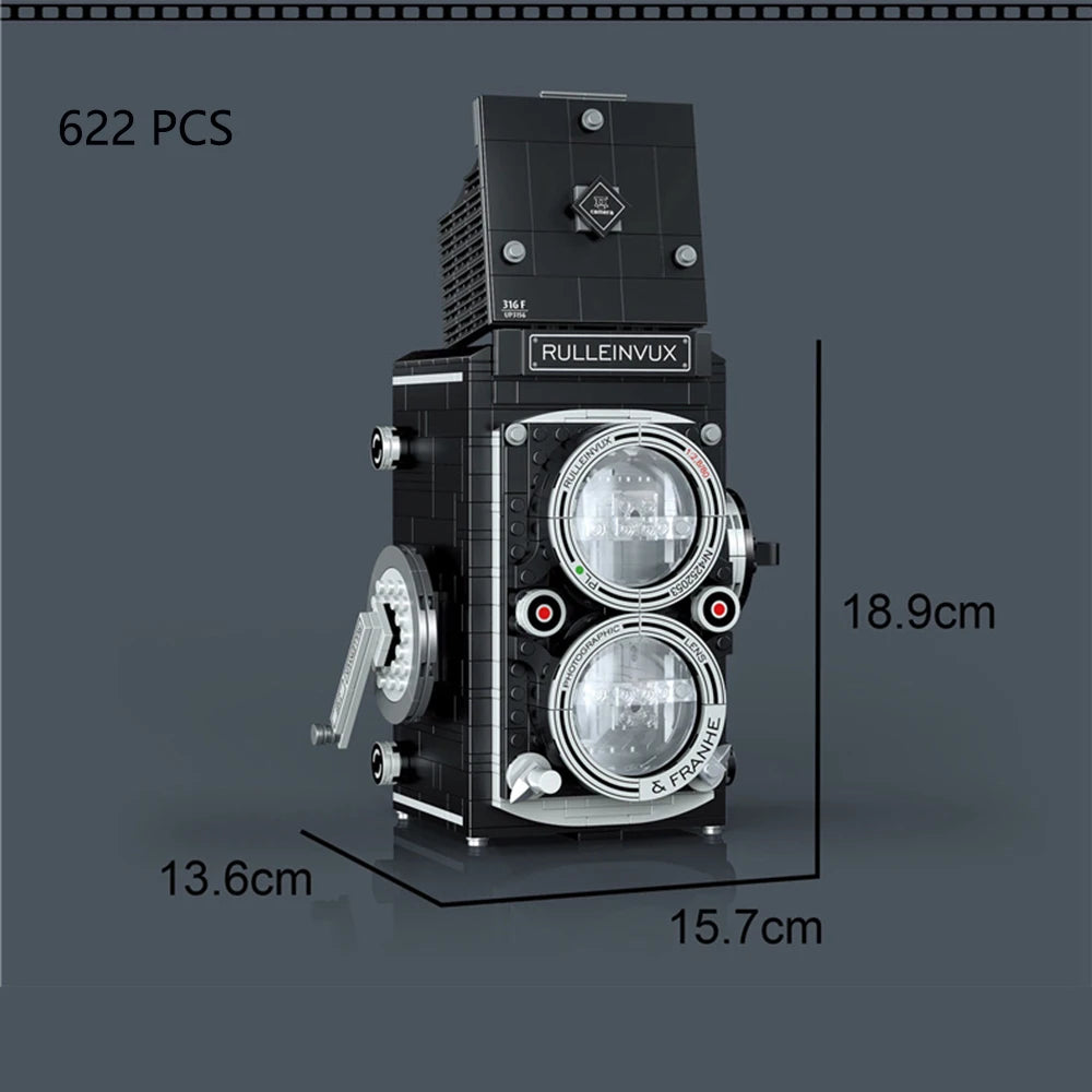 KNEW BUILT Classic Digital Camera Model Mini Brick Toys for Boys Adult Assembly Design Block Kits Classical Collection Projector