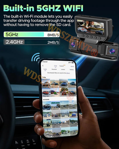 New WIFI 4Channel 360 Degree  Car Dvr 1080P Video Recorder WiFi APP Dashcam 24h Parking Monitor Rear View Camera Car Recorder